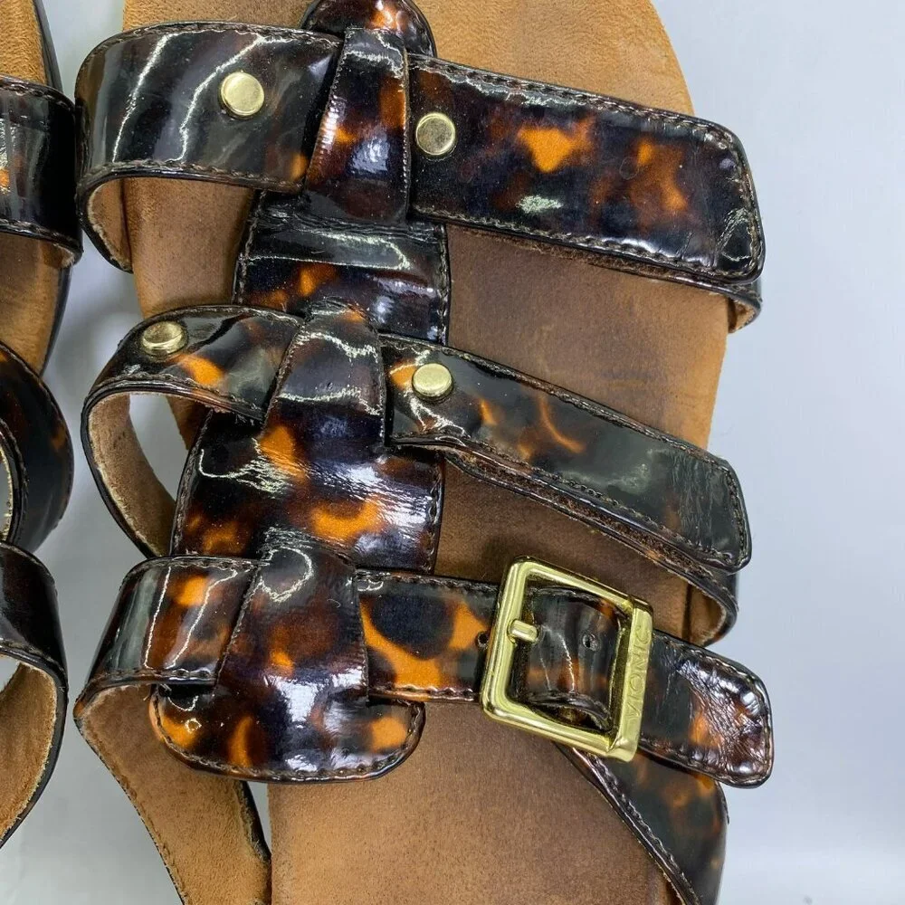 VIONIC Women’s Tortoise Park Radia Orthodic Adjustable Triple Strap Wedge Sandal